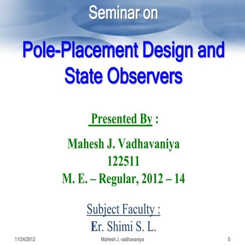Pole Placement in Digital Control