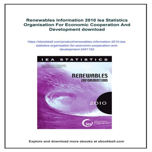 Renewables Information 2010 Iea Statistics Organisation For Economic Cooperat...