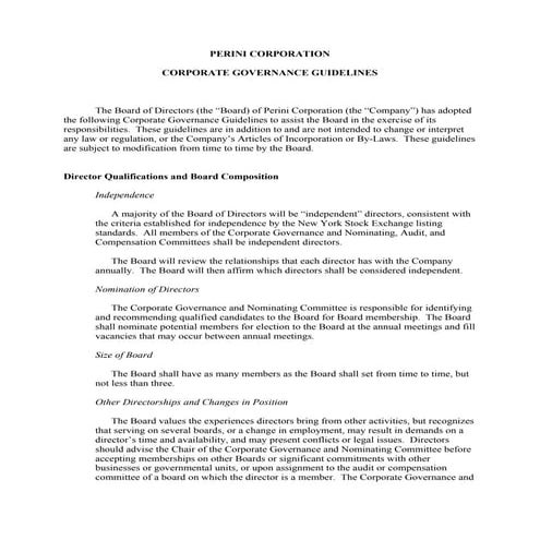 perini   corporategovernanceguidelines