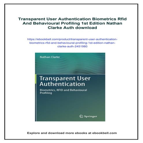 Transparent User Authentication Biometrics Rfid And Behavioural ...