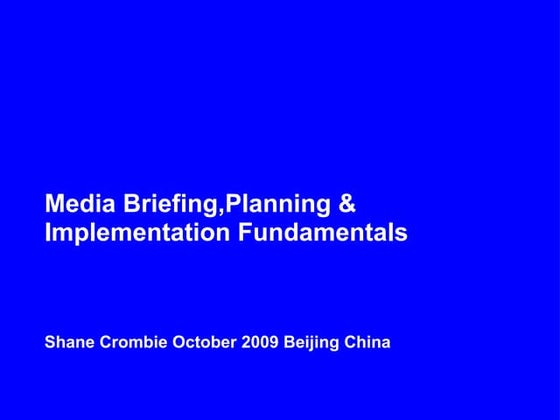 Digital Media Briefing & Planning Process 