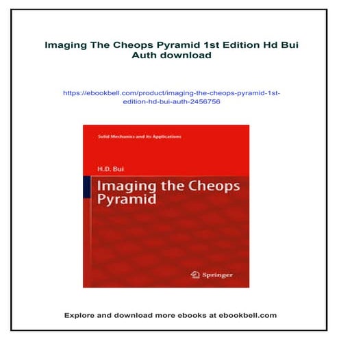 Imaging The Cheops Pyramid 1st Edition Hd Bui Auth | PDF