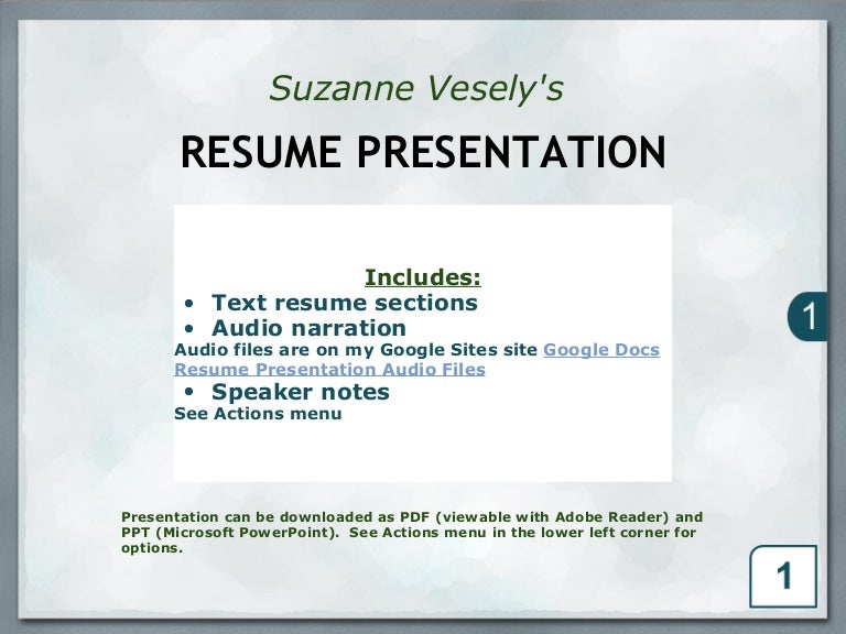 resume presentation