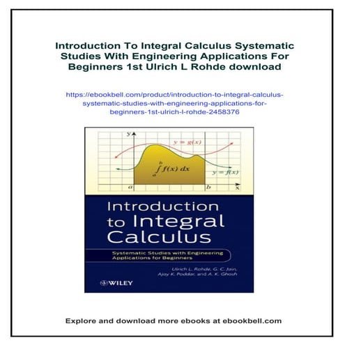 Introduction To Integral Calculus Systematic Studies With Engineering ...