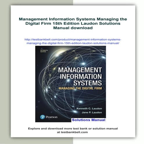 Management Information Systems Managing the Digital Firm 15th Edition Laudon ...