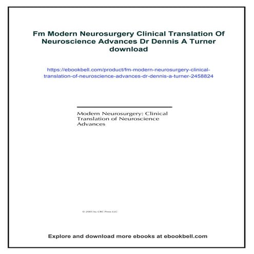 Fm Modern Neurosurgery Clinical Translation Of Neuroscience Advances Dr ...