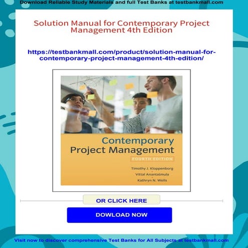 Solution Manual for Contemporary Project Management 4th Edition