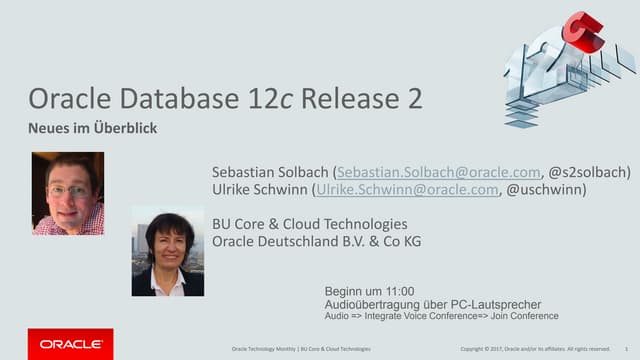 Überblick zu Oracle Database 12c Release 2