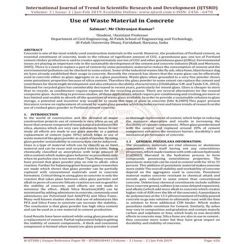 Use of Waste Material in Concrete | PDF