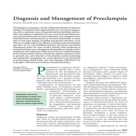 Gestational hypertension and preeclampsia 2020 Update | PDF