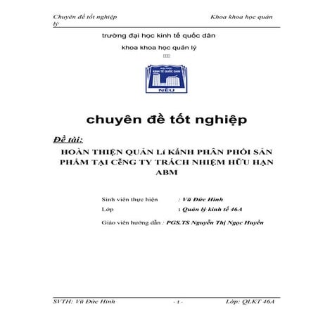 Đề tài báo cáo thực tập kênh phân phối của công ty (2)