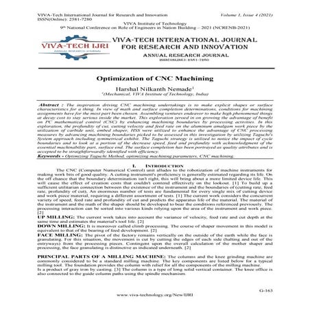 Optimization of CNC Machining