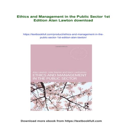 Ethics and Management in the Public Sector 1st Edition Alan Lawton