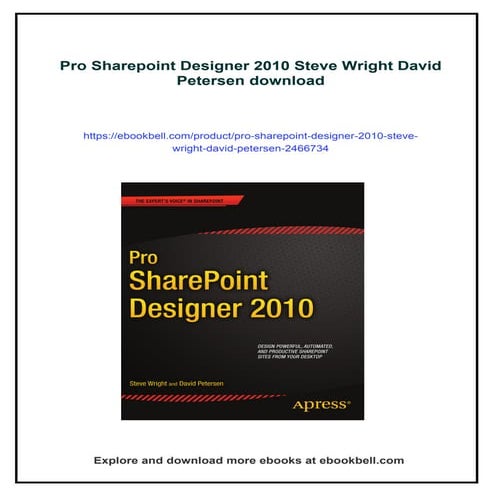 Pro Sharepoint Designer 2010 Steve Wright David Petersen
