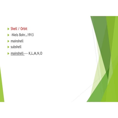 Shell and orbit in chemistry basic details | PDF