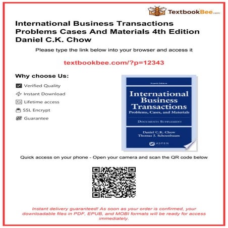 Comprehensive Guide to International Business Transactions: Cases and ...