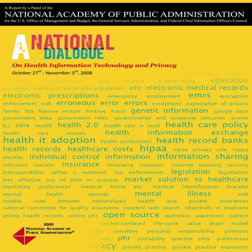 A National Dialogue on Health IT and Privacy - Final Panel Report