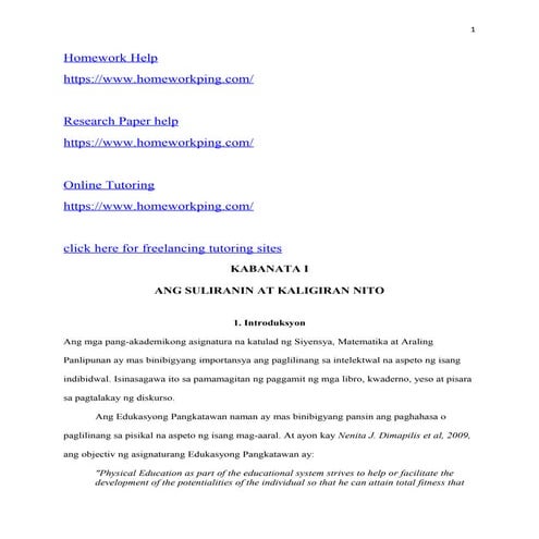 Thesis in Filipino Sample | PPTX