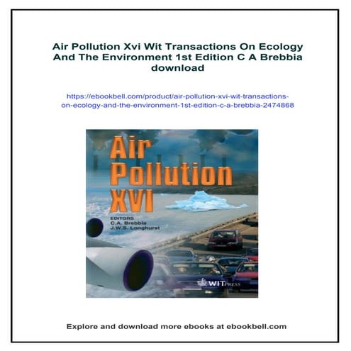 Air Pollution Xvi Wit Transactions On Ecology And The Environment 1st Edition...