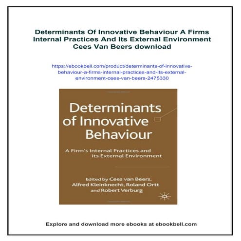 Determinants Of Innovative Behavior: A Path Model Of Individual – GQRF