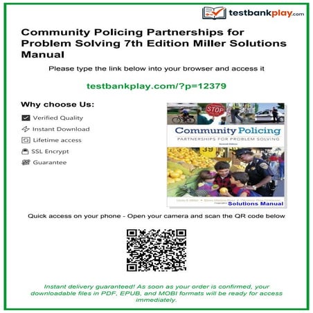 Community Policing Partnerships for Problem Solving 7th Edition Miller ...