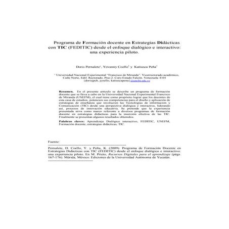 Articulo Programa FEDITIC