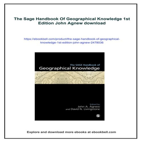 The Sage Handbook Of Geographical Knowledge 1st Edition John Agnew | PDF