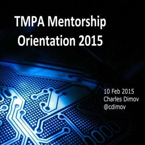 TMPA 2015 Mentorship Program
