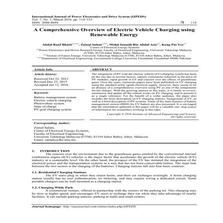A Comprehensive Overview of Electric Vehicle Charging using Renewable Energy