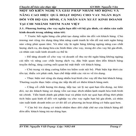 Giải pháp mở rộng cho vay ngắn hạn