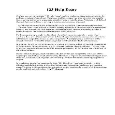 123 Help Essay. Mercy College of Health Sciences