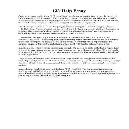 123 Help Essay