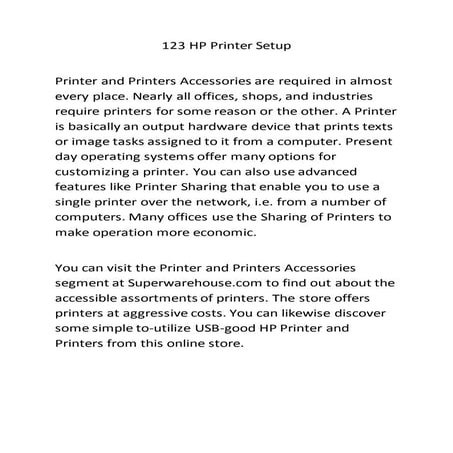 123 hp printer setup