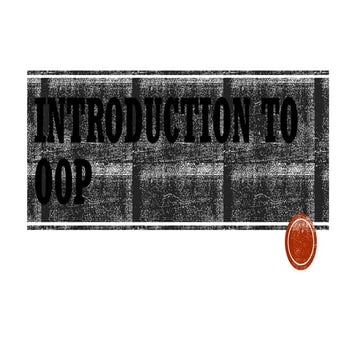 Object Oriented Programming ppt for college | PPTX
