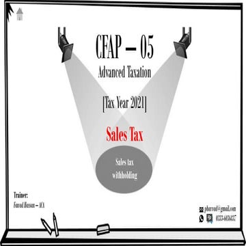 Sales Tax Law of Pakistan