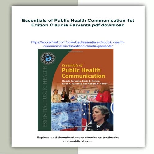 Essentials of Public Health Communication 1st Edition Claudia Parvanta