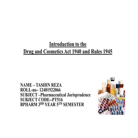 Drug and Cosmetic Act | PDF