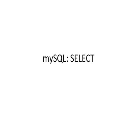 mySQL - SELECT