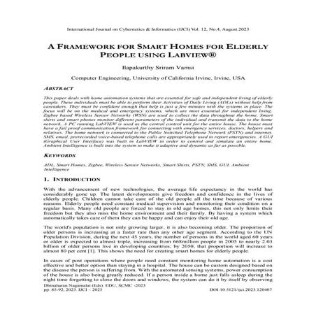 A FRAMEWORK FOR SMART HOMES FOR ELDERLY PEOPLE USING LABVIEW®