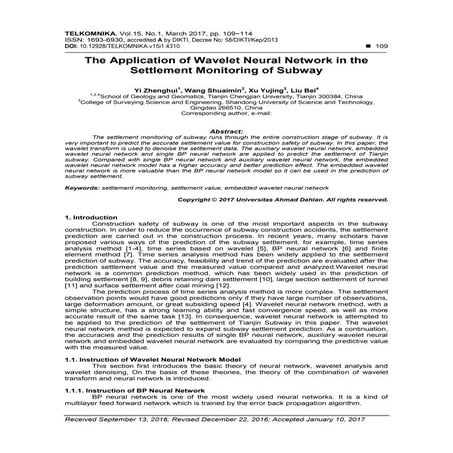 The Application of Wavelet Neural Network in the Settlement Monitoring of Subway