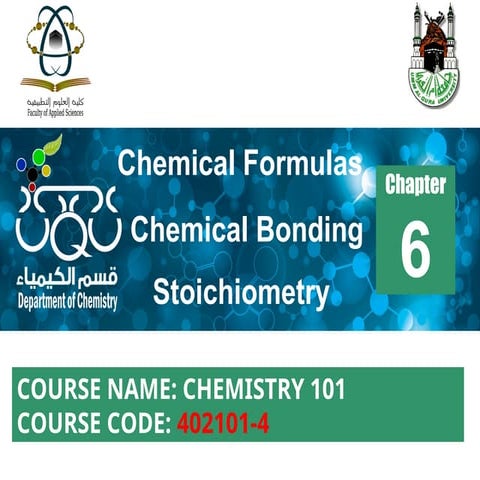 COURSE NAME: CHEMISTRY 101 COURSE CODE: 402101-4