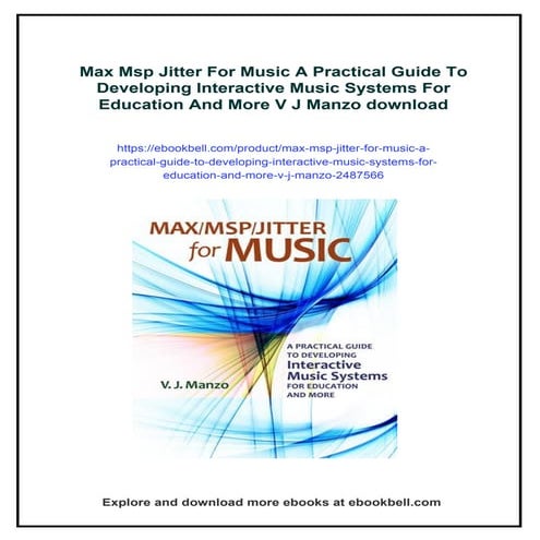 Max Msp Jitter For Music A Practical Guide To Developing Interactive Music Sy...
