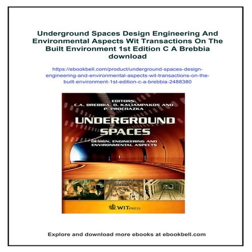 Underground Spaces Design Engineering And Environmental Aspects Wit Transacti...