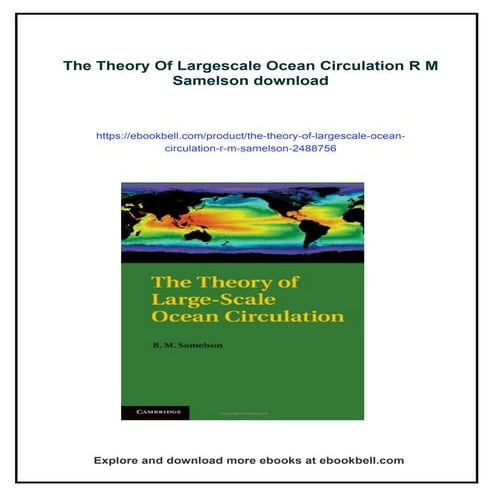 The Theory Of Largescale Ocean Circulation R M Samelson