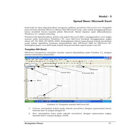 Modul spreadsheet | DOCX