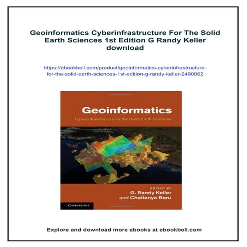 Geoinformatics Cyberinfrastructure For The Solid Earth Sciences 1st Edition G Randy Keller