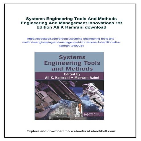 Systems Engineering Tools And Methods Engineering And Management Innovations ...