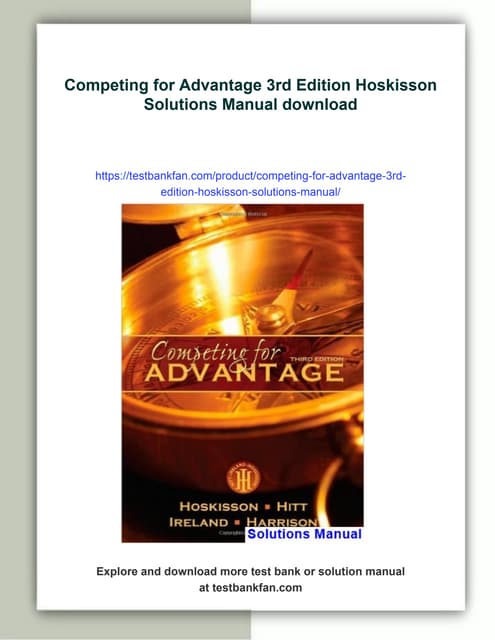 Competing for Advantage 3rd Edition Hoskisson Solutions Manual | PDF