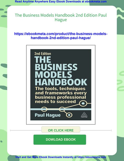 The Business Models Handbook 2nd Edition Paul Hague