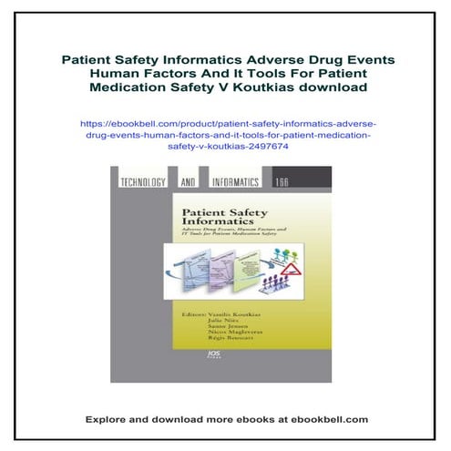 Patient Safety Informatics Adverse Drug Events Human Factors And It ...